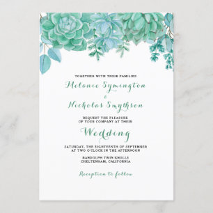 Succulent and eucalyptus wedding invite 3961