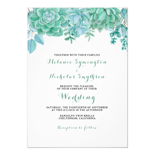 Succulent and eucalyptus wedding invite 3961