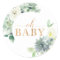 Succulent and Greenery Oh Baby Sticker