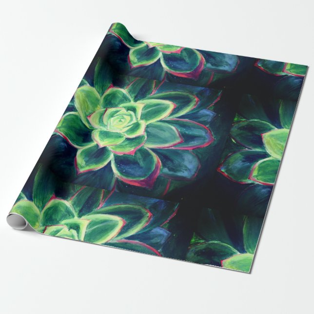 Succulent  Art  Wrapping Paper (Unrolled)