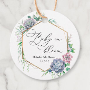 Succulent Baby in Bloom Plant Favour  Tags