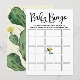 Succulent Baby Shower Bingo Card