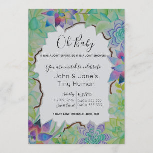 Succulent Baby Shower Invitation