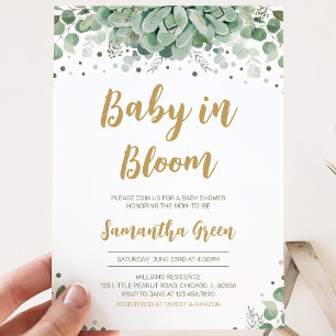Succulent Baby Shower Invitation