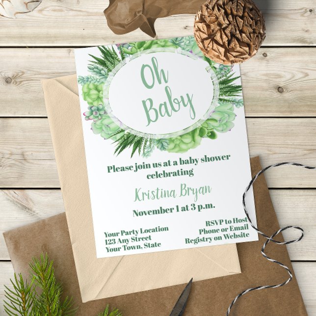Succulent Baby Shower Invitation (Creator Uploaded)