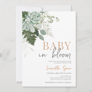 Succulent Baby Shower Invitation