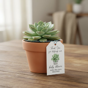 Succulent Baby Shower "Thank You for Baby Bloom" Gift Tags