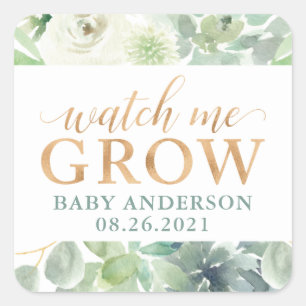 Succulent Baby Shower Watch Me Grow Favour Tag