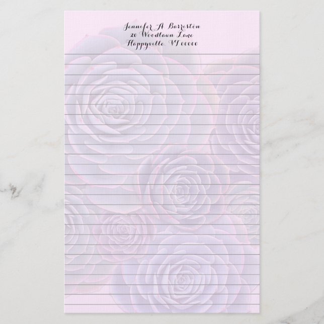 Succulent Background Personal Lined Writing Paper (Front)