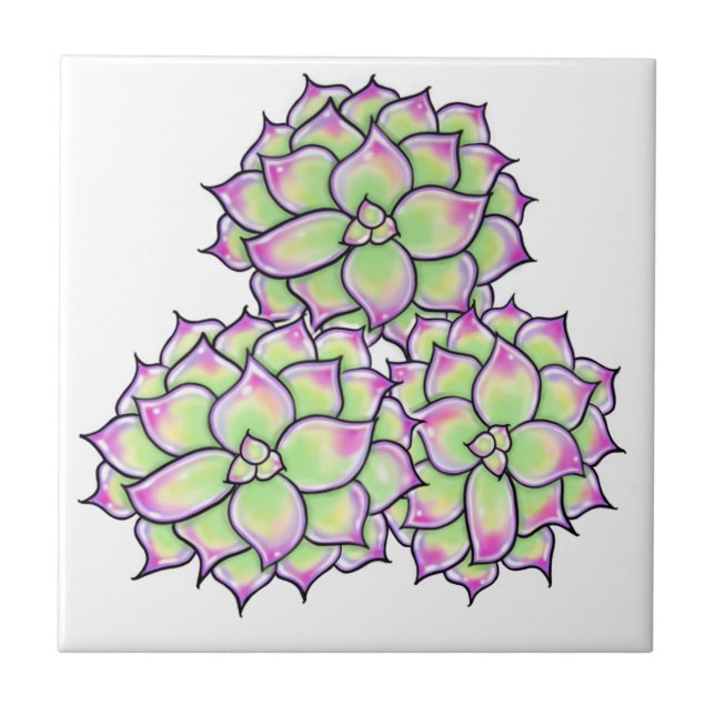 Succulent Bloom Tile (Front)