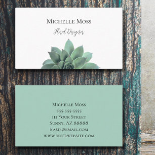 Succulent Botanical Garden Elegant Typography Business Card