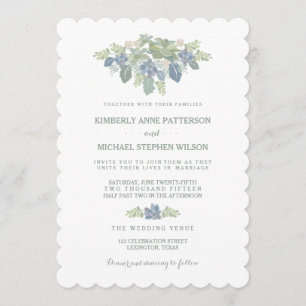 Succulent Bouquet Floral Wedding Invitation