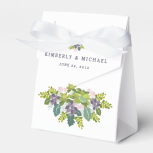 Succulent Bouquet II Floral Wedding Favour Box