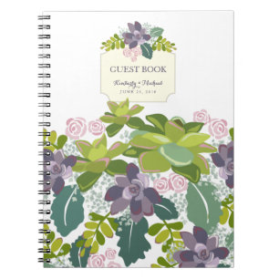 Succulent Bouquet II Floral Wedding Guest Book