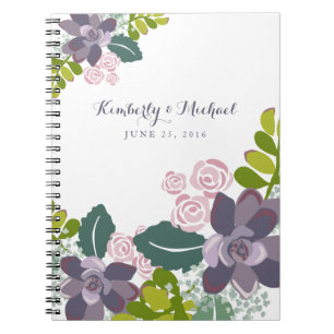 Succulent Bouquet II Floral Wedding Guest Book