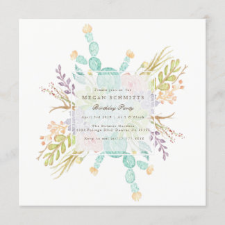 Succulent Bouquet Watercolor | Birthday Party Invitation