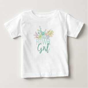 Succulent Bouquet Watercolor   Flower Girl Top