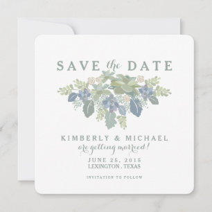 Succulent Bouquet Wedding Photo Save the Date