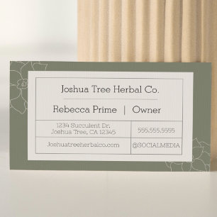 Succulent Business Card    Apothecary style 