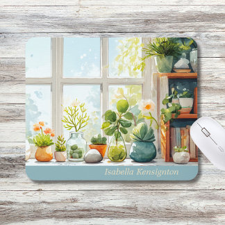 Succulent Cactus Botanical Houseplants Desk Mat Mouse Mat