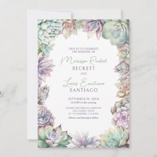 Succulent Cactus Desert Wedding Invitation