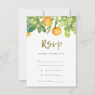 SUCCULENT CACTUS FLORAL GARDEN WATERCOLOR RSVP CARD
