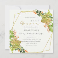 SUCCULENT CACTUS FLORAL WATERCOLOR BABY SHOWER