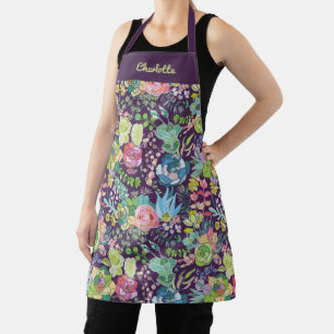 Succulent Cactus Gardening Apron