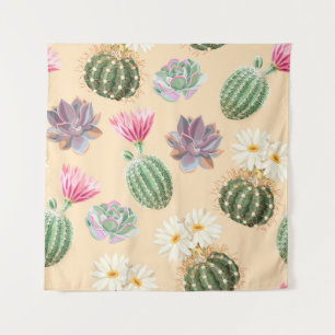 Succulent Cactus: High Detail Pattern Tapestry