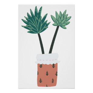 Succulent Cactus Pot Poster