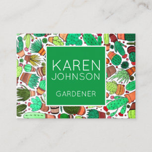 Succulent Cactus Potted Plants Cacti Gardener Business Card