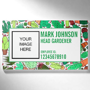 Succulent Cactus Potted Plants Cacti Gardener Name Tag