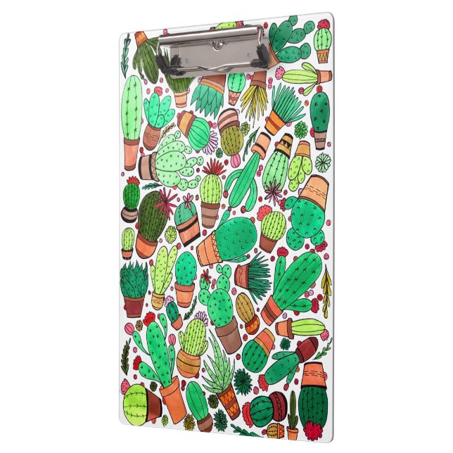 Succulent Cactus Potted Plants Green Cacti Garden Clipboard (Left)