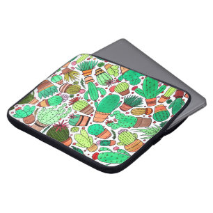 Succulent Cactus Potted Plants Green Cacti Garden Laptop Sleeve