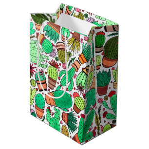 Succulent Cactus Potted Plants Green Cacti Garden Medium Gift Bag