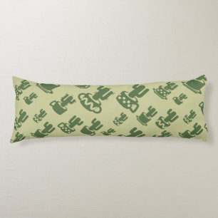 Succulent cactus silhouette in cups and pots body cushion