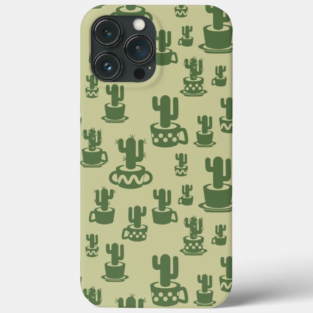 Succulent cactus silhouette in cups and pots  Case-Mate iPhone case (Back)