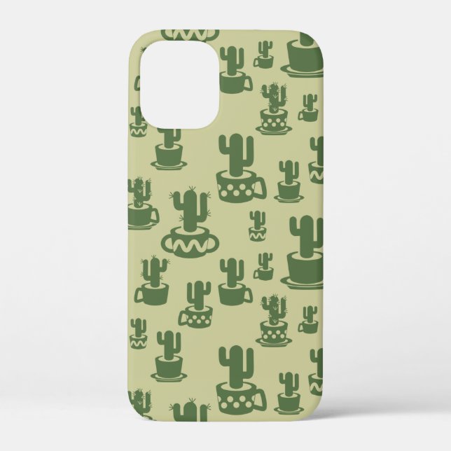 Succulent cactus silhouette in cups and pots  Case-Mate iPhone case (Back)