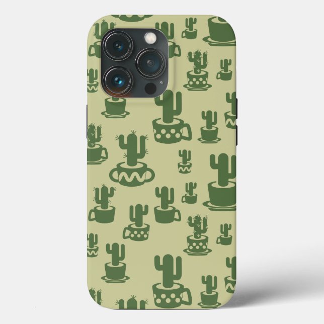 Succulent cactus silhouette in cups and pots  Case-Mate iPhone case (Back)