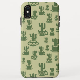 Succulent cactus silhouette in cups and pots iPhone XS max case