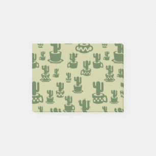 Succulent cactus silhouette in cups and pots post-it notes