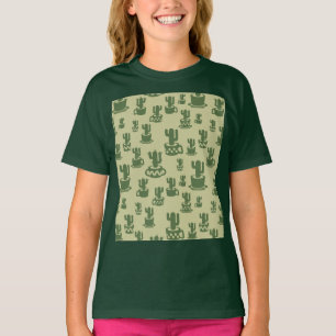 Succulent cactus silhouette in cups and pots  T-Sh T-Shirt