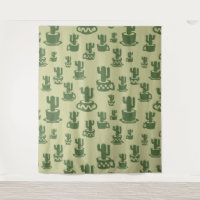 Succulent cactus silhouette in cups and pots