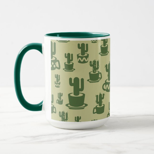Succulent cactus silhouette in cups Combo Mug (Left)