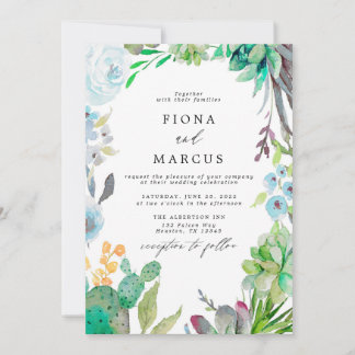 Succulent Cactus Wedding Invitation
