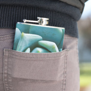 Succulent Closeup Hip Flask