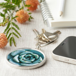 Succulent Closeup Key Ring