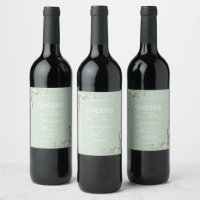 Succulent Color, Elegant Minimalism Bottle Labels