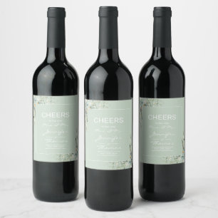 Succulent Color, Elegant Minimalism Bottle Labels