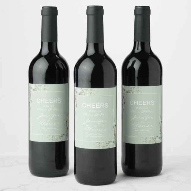 Succulent Color, Elegant Minimalism Bottle Labels (Bottles)